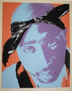 'tupac' 24"x30"  acrylic on stretched canvas ... SOLD