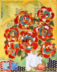 'august in the garden' acrylic and mixed media on stretched canvas ... SOLD